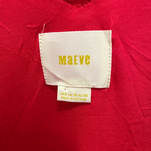 ANTHROPOLOGIE / MAEVE Floral, Red Dress - Picture 3 of 8